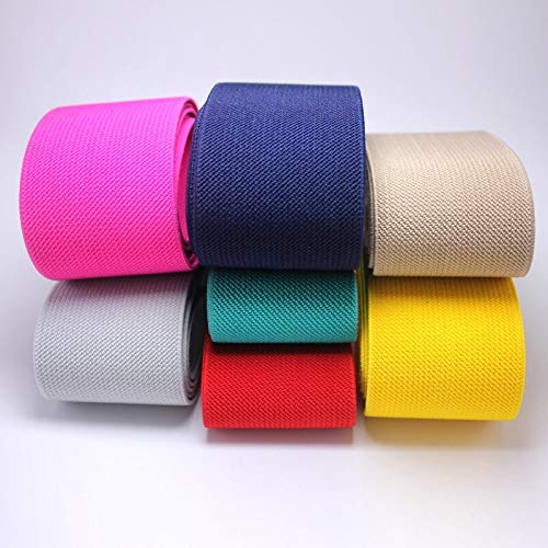 LOGO Kmsshop 5 cm de Ancho Pantalones durables Falda Color de la Correa elástico de la Banda/Cinta de Tela Cruzada elástico de látex elástico de la Cinta de la Goma solución Sencilla y pr