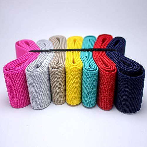LOGO Kmsshop 5 cm de Ancho Pantalones durables Falda Color de la Correa elástico de la Banda/Cinta de Tela Cruzada elástico de látex elástico de la Cinta de la Goma solución Sencilla y pr