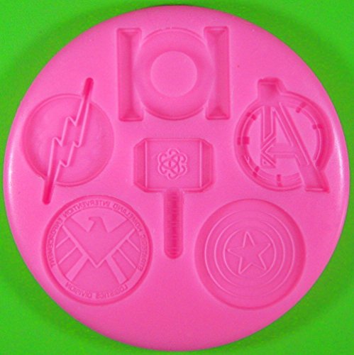 Logos de superhéroes Molde de silicona para la torta de Decoración Pastel de Cupcake Toppers Glaseado Sugarcraft Tool por Fairie Blessings