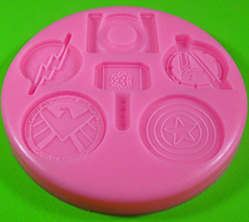 Logos de superhéroes Molde de silicona para la torta de Decoración Pastel de Cupcake Toppers Glaseado Sugarcraft Tool por Fairie Blessings