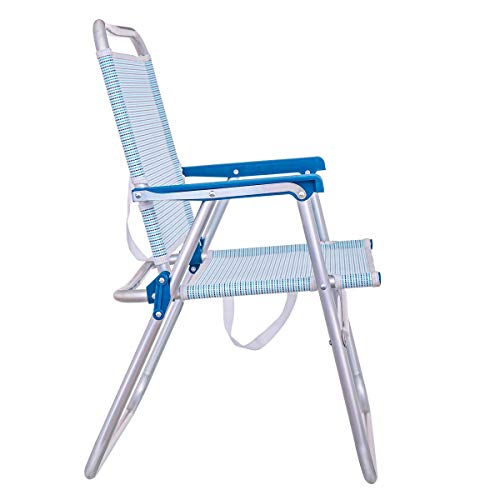 LOLAhome Silla de Playa Plegable Fija de Aluminio y textileno (Azul Marino)