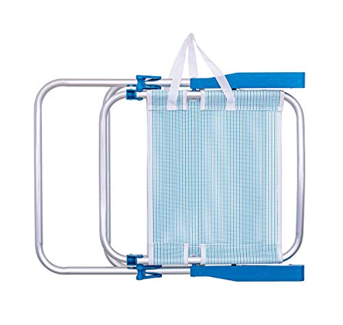 LOLAhome Silla de Playa Plegable Fija de Aluminio y textileno (Azul Marino)