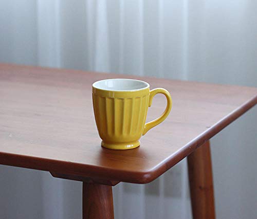 lookmoon Tazas Inicio Estudiante Niño Desayuno Leche Vaso Cerámica Taza de Agua Oficina Hombre Mujer Taza de café Tazas de té-Cúrcuma-300Ml