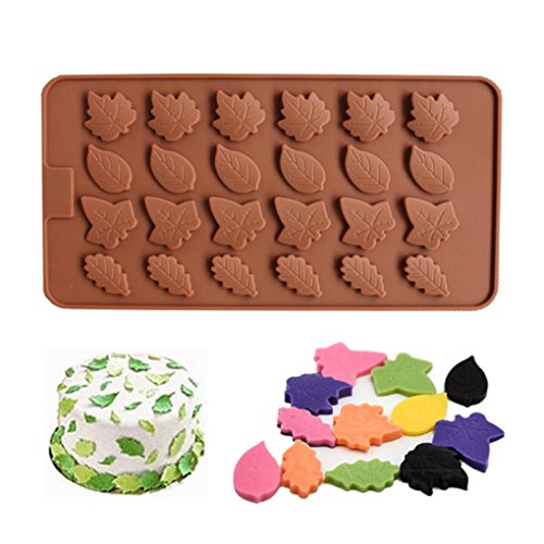 Lorsoul Bandejas Molde de la Hoja del silicón del Caramelo de Chocolate de la Magdalena Gummies jabón Jalea de la Mantequilla de Hielo decoración de la Torta