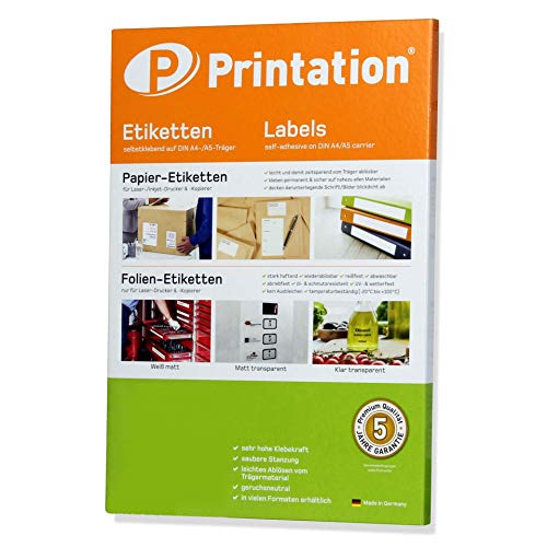 Lot de 100 étiquettes 200 x 297 mm (dIN a4)-autocollantes-blanc - 100 feuilles a4 1 x 1 200 x 297 3418 -