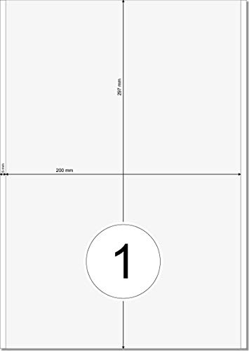 Lot de 100 étiquettes 200 x 297 mm (dIN a4)-autocollantes-blanc - 100 feuilles a4 1 x 1 200 x 297 3418 -
