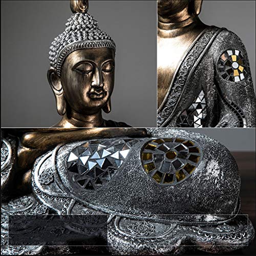 Love lamp Thai Zen Buda Sentado, Buda de la Medicina Medicina Gran Templo Estatua del jardín de colección Figuras contemplativo Estatua de Buda
