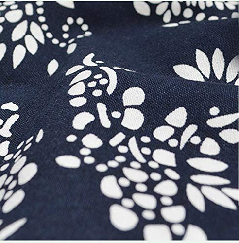 Love Potato Mujer Vintage Floral Impresión Media Delantal Creativo Craft Delantal de Trabajo Delantal de Cintura con 2 Bolsillos, Azul