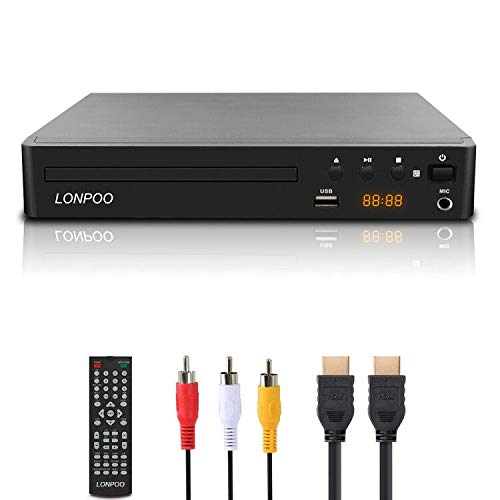 LP-099 Reproductor de DVD, Compact DVD Player (Full HD,HDMI, USB,Divx,MP3 Incluido Cable HDMI& AV &Control Remoto