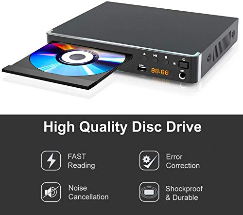LP-099 Reproductor de DVD, Compact DVD Player (Full HD,HDMI, USB,Divx,MP3 Incluido Cable HDMI& AV &Control Remoto
