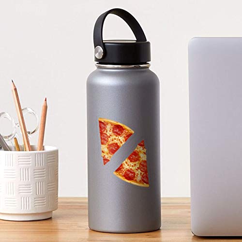 Lplpol Vinilo adhesivo – Pepperoni Pizza Slices × 2 – Divertido calcomanía o portátil, teléfono, coches, botellas de agua 5.5 pulgadas