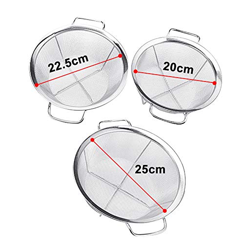 LPxdywlk Acero Inoxidable Malla Fina Lavado Arroz Colador Frutas Tamiz Vegetal Colador Práctico para la Familia Silver 20cm