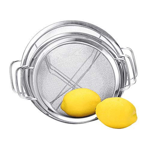 LPxdywlk Acero Inoxidable Malla Fina Lavado Arroz Colador Frutas Tamiz Vegetal Colador Práctico para la Familia Silver 20cm