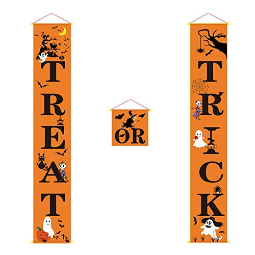 LQH De Halloween Decoraciones al Aire Libre de Halloween Bienvenido-Signs for Puerta Principal o Cubierta Negro (Color : Orange)