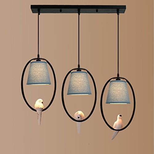 Luces colgantes Candelabro para pájaros, 3 Fuente de Luz, Americano País Mediterráneo Salón nórdico Dormitorio Restaurante Balcón Canal Entrada Chandelier [Clase de energía A ++] ( Color : B )