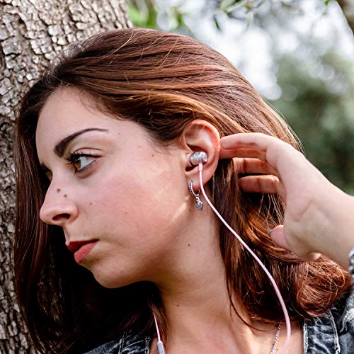 LUDOS Clamor Auriculares con Micrófono y Cable, Cascos Espuma de Memoria, Cable Reforzado, Graves y Control de Volumen Earphones para Mi, Xiaomi, iPhone, Samsung, Huawei, Ordenador, Portátil, PC