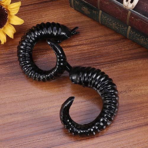 Lurrose Halloween Cuernos de Oveja para Disfraz Pinzas Pelo Gótico Cuerno para Cabello De Fiesta De Disfraces De Cosplay De Halloween (Negro)