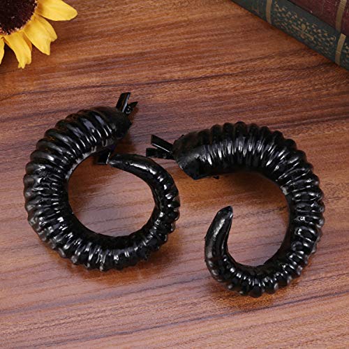 Lurrose Halloween Cuernos de Oveja para Disfraz Pinzas Pelo Gótico Cuerno para Cabello De Fiesta De Disfraces De Cosplay De Halloween (Negro)