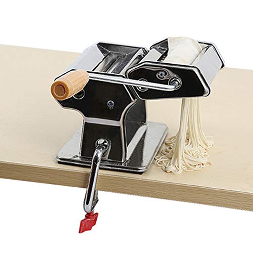 LXXL Máquina de Fideos Utensilios de Cocina Máquina de Fideos Prensa de Fideos Máquina de prensado de Fideos Manual Máquina de Laminado Autoajuste del Ancho de la Masa para Uso doméstic