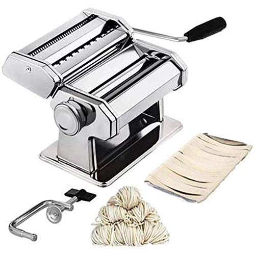 LXXL Máquina de Fideos Utensilios de Cocina Máquina de Fideos Prensa de Fideos Máquina de prensado de Fideos Manual Máquina de Laminado Autoajuste del Ancho de la Masa para Uso doméstic