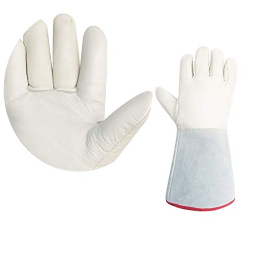 LYLLYL Guantes de nitrógeno líquido frío Baja Temperatura Congelación Guantes Resistentes a los Gruesos Guantes de Cuero de Hielo seco de Almacenamiento en frío de GNL Gas Natural Especial