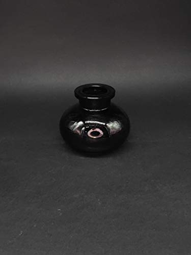 MADGROW. Cachimba BASIC cristal liso y cuerpo metálico. 25cm 1 manguera acrílica. NEGRA. Incluye Pack10 pastillas carbón, 5 boquillas XL, Difusor de burbujas, Cazoleta adicional, pinzas con perforador
