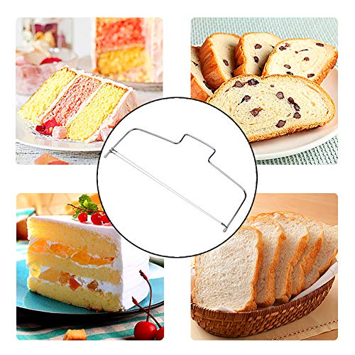 Magiin Cortador de Pasteles de Alambre Doble Ajustable de Acero Inoxidable Utensilios para Modelar Pasteles Cortador Tartas para Panaderos