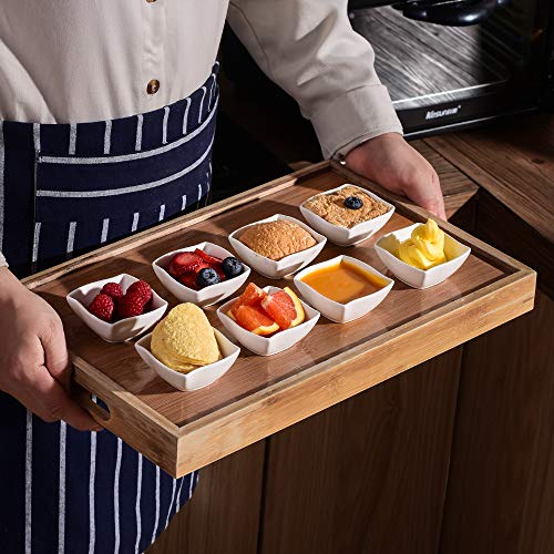 MALACASA, Series Ramekin, 12 Piezas Juego de Vajilla (9,5 * 6 * 5,5 cm) Cuenco de Postre Porcelana Snack Aperitivo Cuencos Salsa