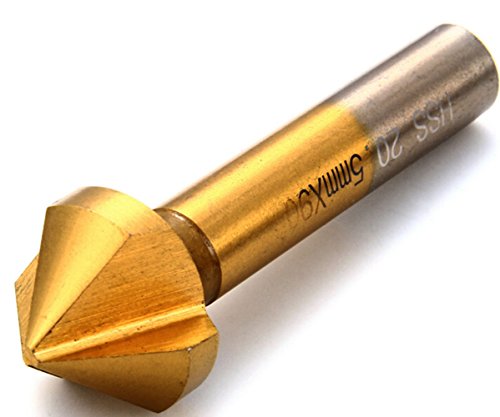 Malayas® Avellanadores HSS 90º Juego de 6Pzas Brocas Avellanadoras Enchapado de Titanio de Ø 6.3mm 8.3mm 10.4mm 12.4mm 16.5mm 20.5mm con 3 Alas de Corte, para Madera Metal Aluminio