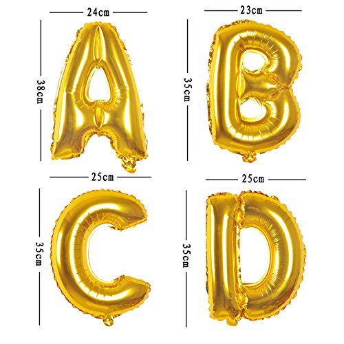 MANUKA Globos de Helio Letra Dorada Grande para Aniversarios de Boda