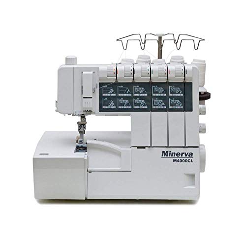 Máquina de coser Best Domestic Portable Euro Pro - Máquina de coser Coverlock blanca barata | Minerva M4000CL 220 V