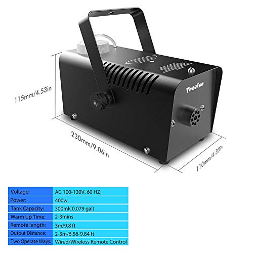 Máquina de humo, Theefun Máquina de niebla de Halloween Máquina de CO2 portátil control remoto inalámbrico para Varios Festivales Party Bar Disco Clubs Escena de la Boda