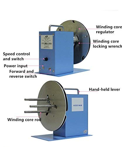 Máquina rebobinadora automática de etiquetas serie HB Rebobinadora de códigos de barras Enrolladora de etiquetas bidireccionales Velocidad ajustable 100 mm / 120 mm / 150 mm (HB-C6 120 mm con palanca