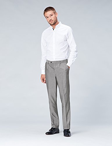 Marca Amazon - find. Pantalones de Vestir para Hombre, Gris, 32W / 29L, Label: 32W / 29L