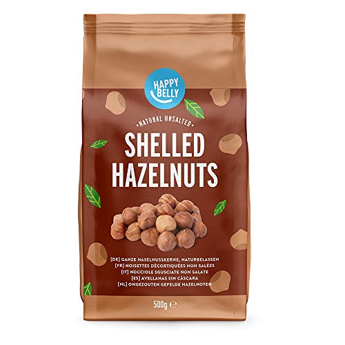 Marca Amazon - Happy Belly Avellanas sin cáscara 4x500g
