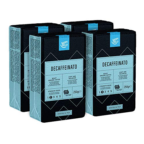 Marca Amazon - Happy Belly Café molido descafeinado "Decaffeinato" (4 x 250g)