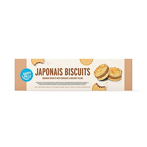 Marca Amazon - Happy Belly - Galletas Japonais (merengue con chocolate y avellana) - 8 packs de 100 g