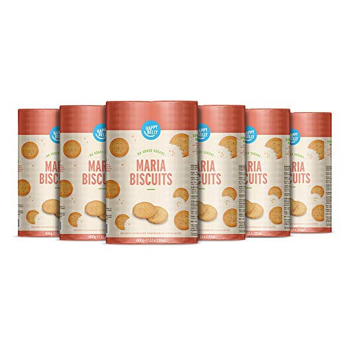 Marca Amazon - Happy Belly - Galletas María sin azúcares añadidos, 6 x 400 g