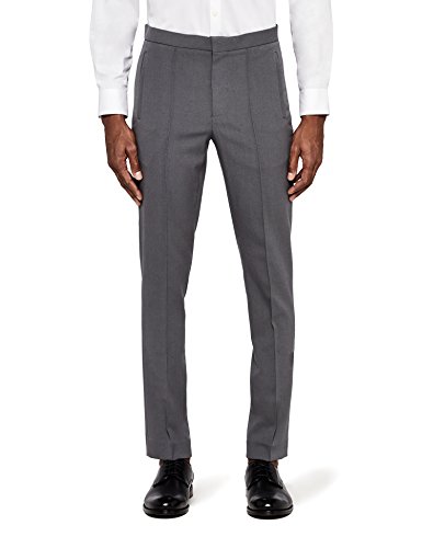 Marca Amazon - MERAKI Pantalones con Pinzas Vestir Skinny Fit Hombre, Gris (Grey 103), 38W / 34L, Label: 38W / 34L