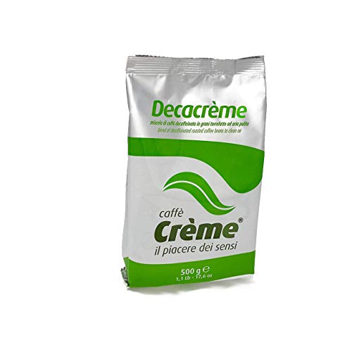 Marca Caffè Crème- Granos de Café descafeinados Italianos "Decacréme" 500 gr