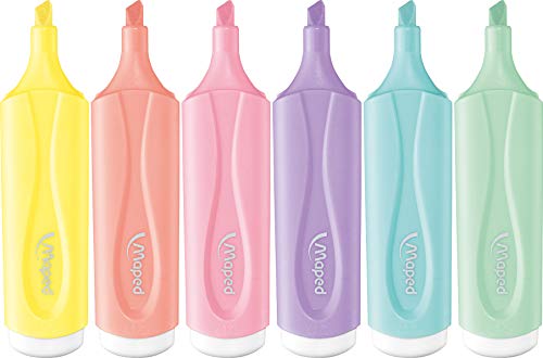 Marcador fluorescente COLORES pastel blíster 6 colores, Maped 742558