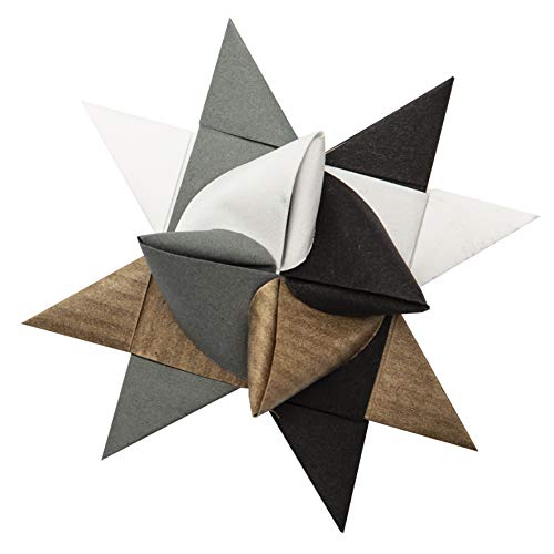 MarpaJansen Estrellas de frutas, Papel, Negro, blanco, gris envejecido, marrón acanalado, 1 x 30 cm