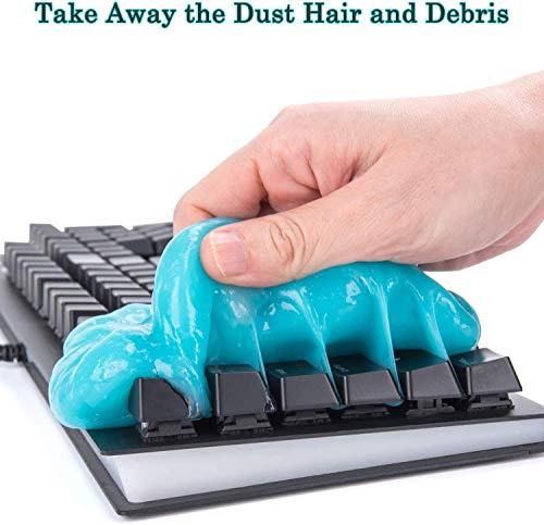 Masa limpiadora para teclado, coche, tableta, ordenador, coche, rejillas de ventilación, de gel (azul, 5 unidades)