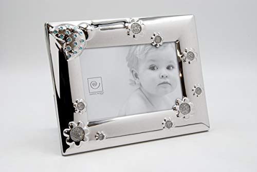 Mascagni Marco de Fotos bebé con Cristales Swarovski Metal Azul 10x15 cm