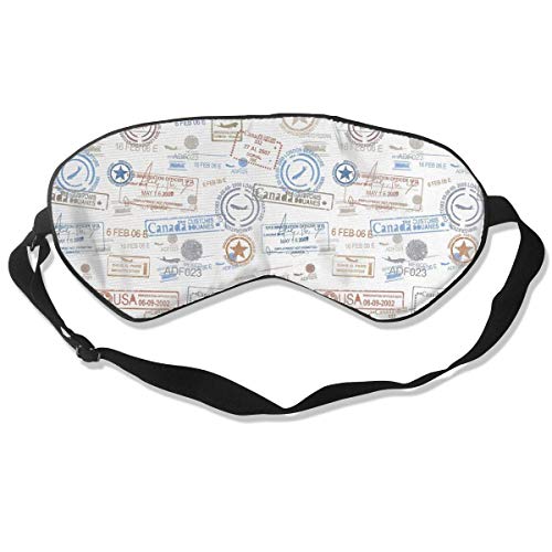 Máscara de dormir unisex supersuave con correa ajustable, bloqueo de luz, cubierta de ojos transpirable y venda, sellos de goma antiguos vintage