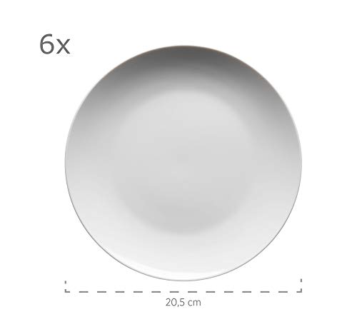 MÄSER Barca Vajilla de desayuno para 6 personas, 18 piezas. Set, porcelana, Blanco