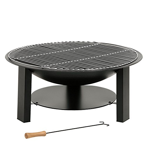 Massive hoguera de hierro fundido jardín de interfaz Diámetro 75 cm Con Parrilla, campana y atizador