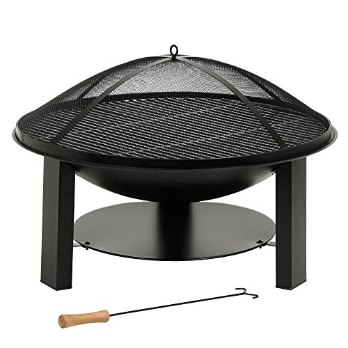 Massive hoguera de hierro fundido jardín de interfaz Diámetro 75 cm Con Parrilla, campana y atizador