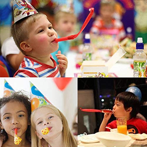 Matasuegras,Fiestas Blowouts 100 Piezas Vistoso Silbatos de Soplado para Cumpleaños Navidad Halloween para Niñas Niños Infantiles