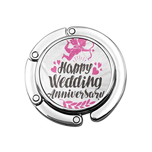 Matrimonio Etiqueta de Aniversario de Boda Feliz Signo de Letras Hermosas Celebración Fiesta Bolso Gancho Monedero Gancho